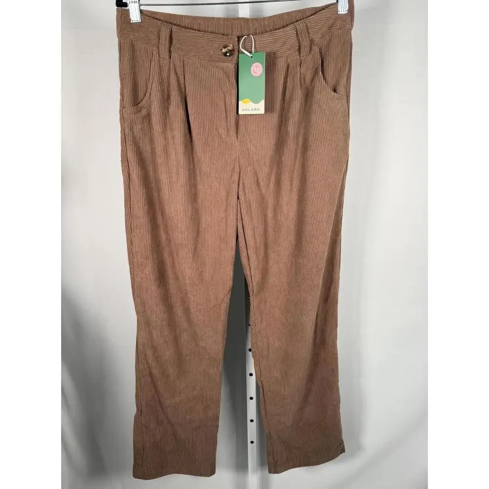 NWT Halara High Waisted Corduroy Casual Pants Cocoa Brown Size Large, Tall - Picture 2 of 12